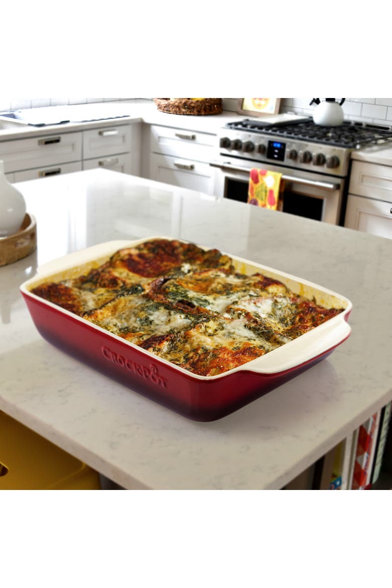 5.6 Quart Stoneware Bake Pan, Alternate, color, Red