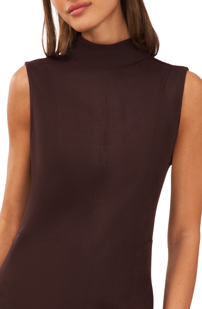 Halogen<sup>®</sup> Mock Neck Sleeveless Dress, Alternate, color, Dark Roast