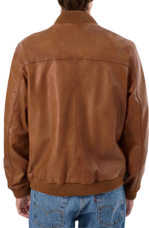 Regency Zip Leather Jacket In Cognac