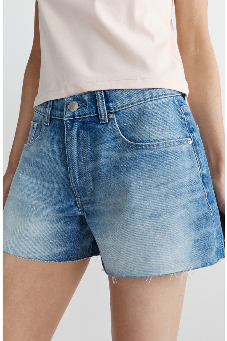 Abby High Waist Cutoff Denim Shorts, Alternate, color, AVENUE