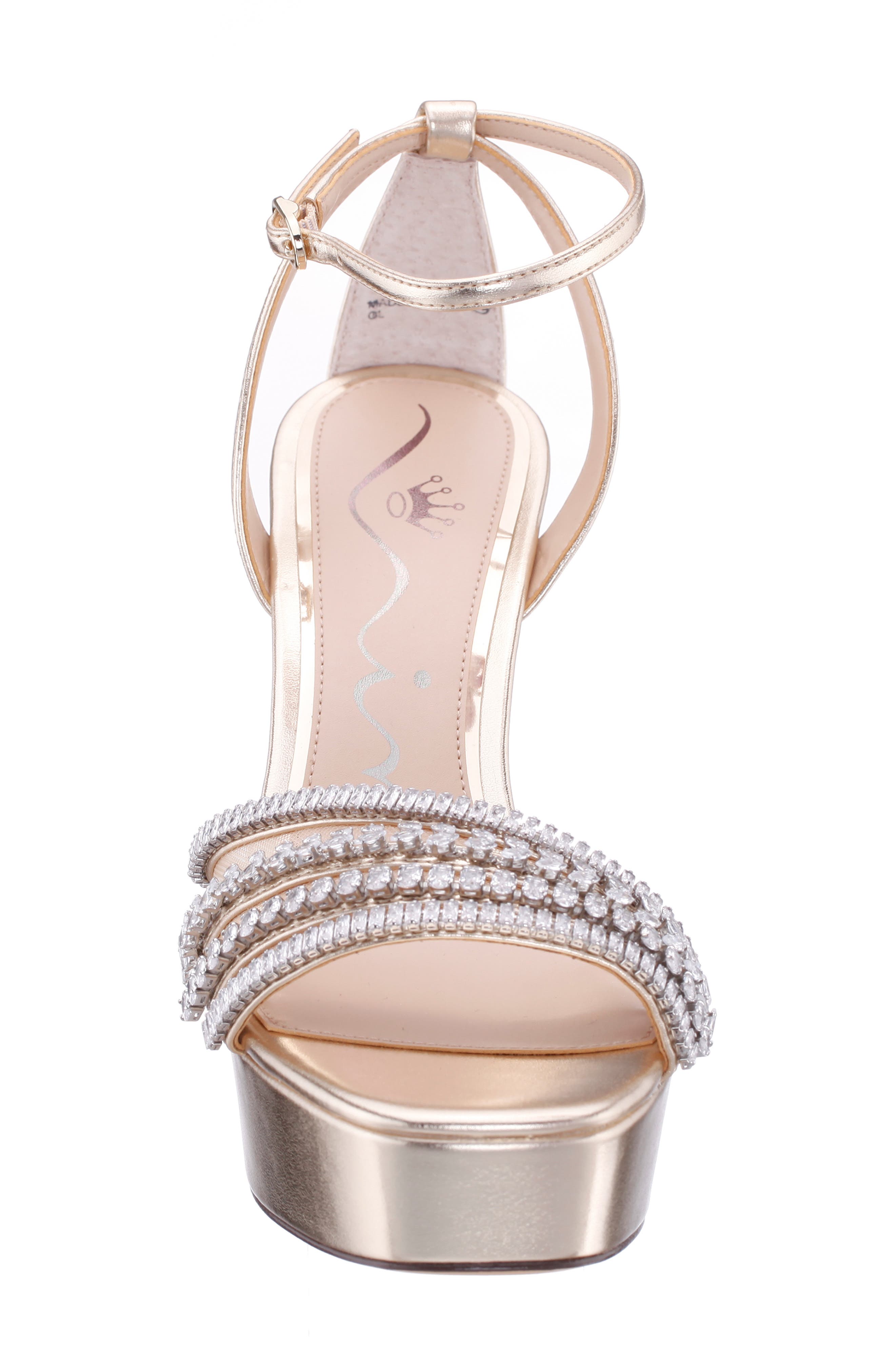 Agitha Ankle Strap Platform Sandal, Alternate, color, PLATINO