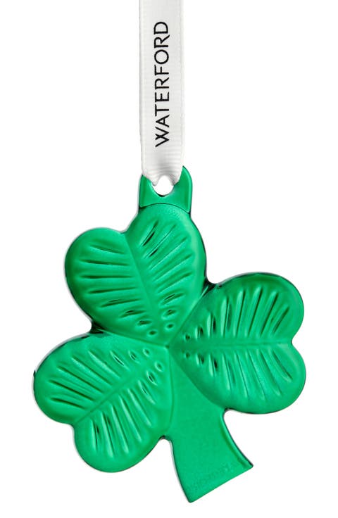 Mini Green Shamrock Crystal Ornament