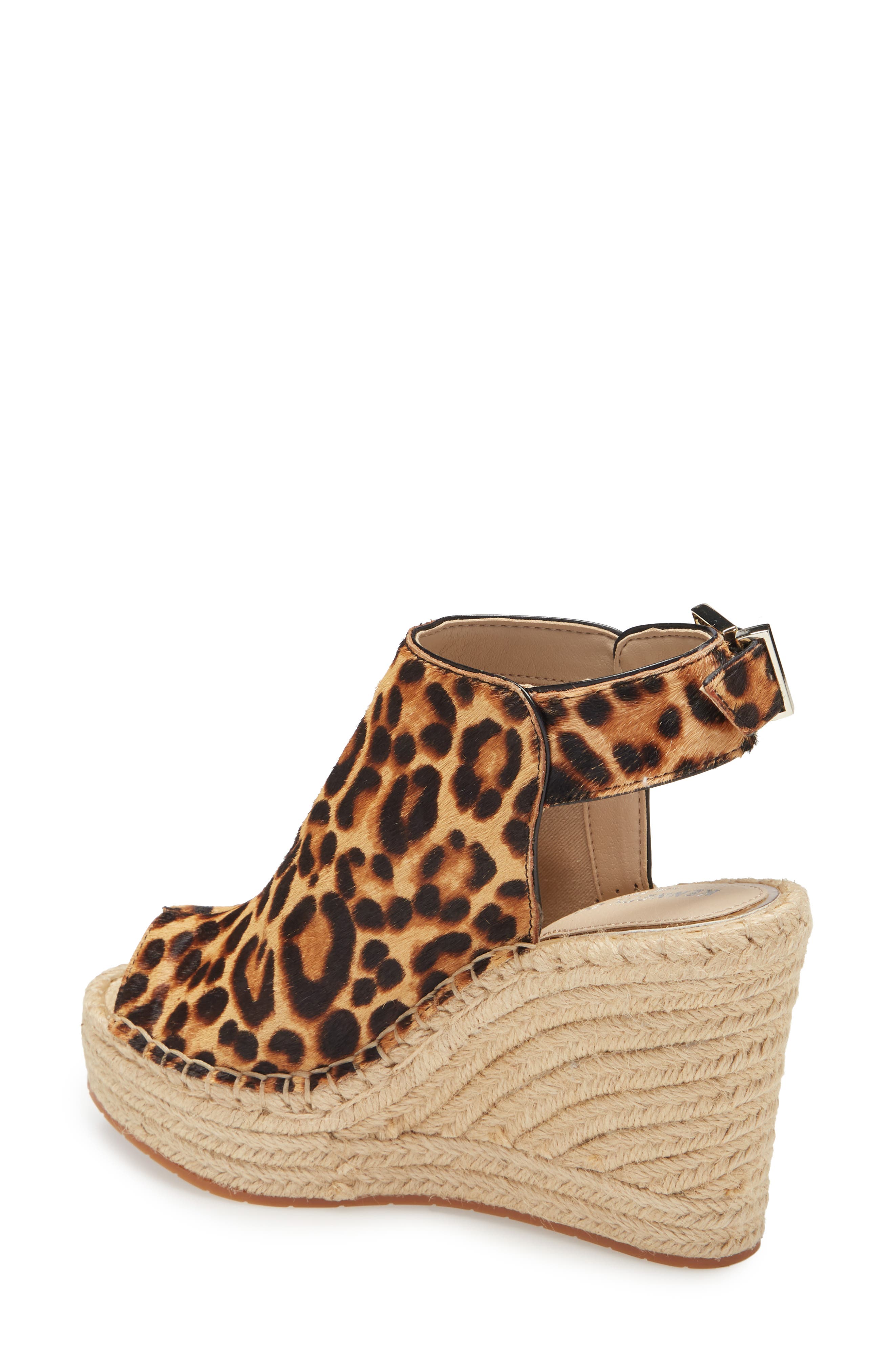 'Olivia' Espadrille Wedge Sandal, Alternate, color, NATURAL LEOPARD CALF HAIR