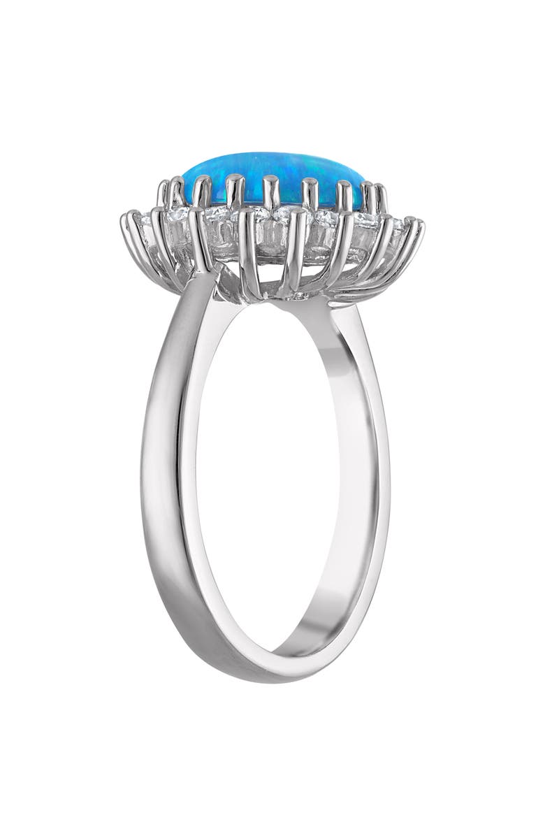 FZN Halo Opal & Cubic Zirconia Ring, Alternate, color, White