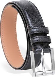 MADE IN ITALY Pebbled Leather Belt