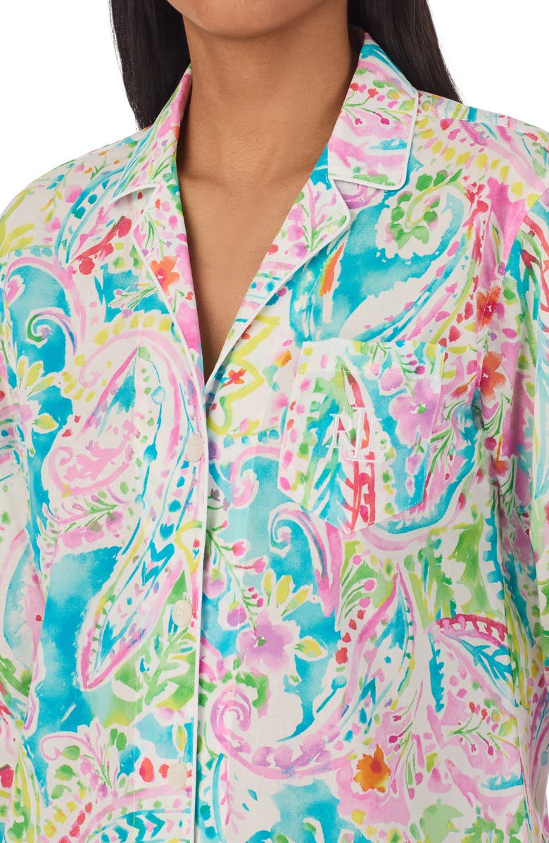 Lauren Ralph Lauren Knit Cotton Crop Pajamas, Alternate, color, 