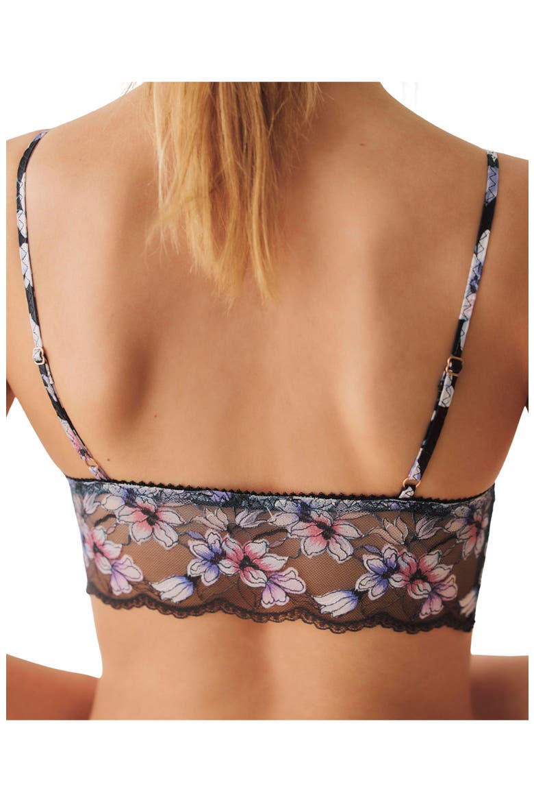 Printed Lace Longline Bralette, Alternate, color, NIGHT BLOOM COMBO