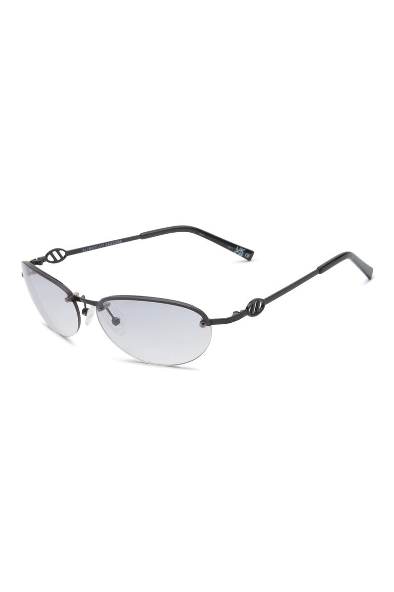Slinky 62mm Oval Sunglasses, Alternate, color, BLACK
