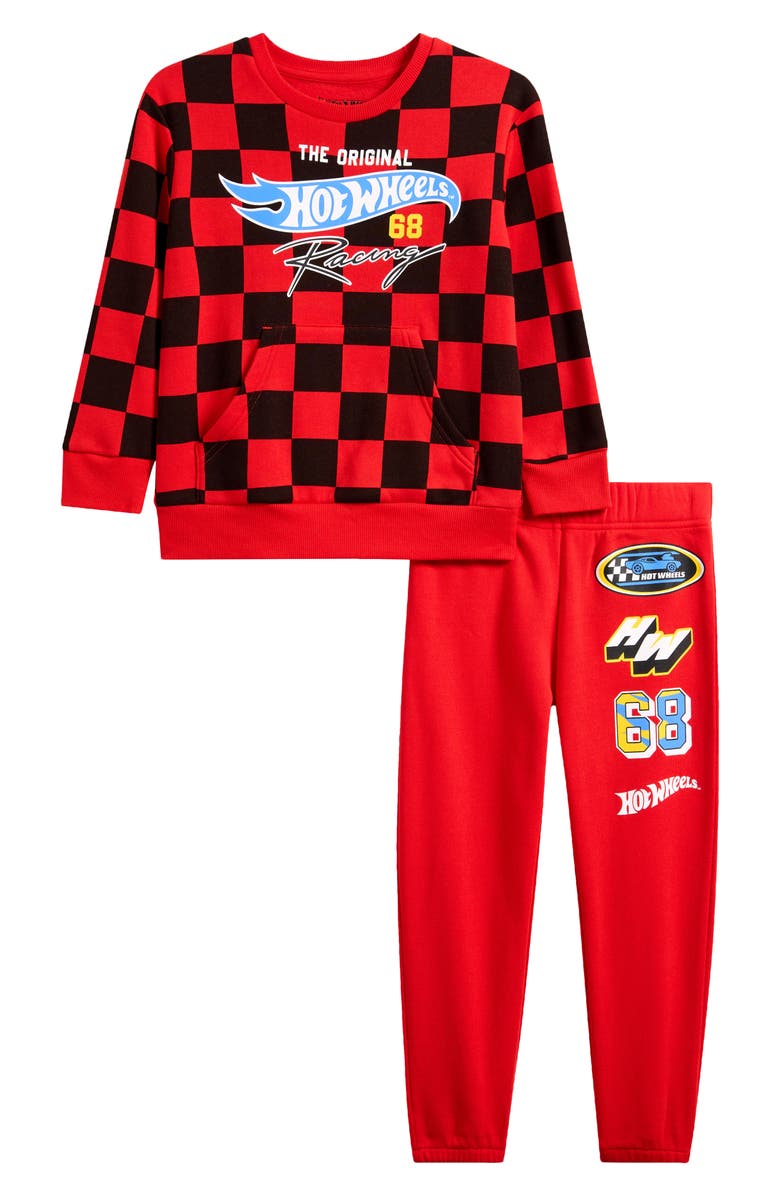 Jem Kids' Hot Wheels<sup>®</sup> Sweatshirt & Sweatpants Set, Main, color, Red