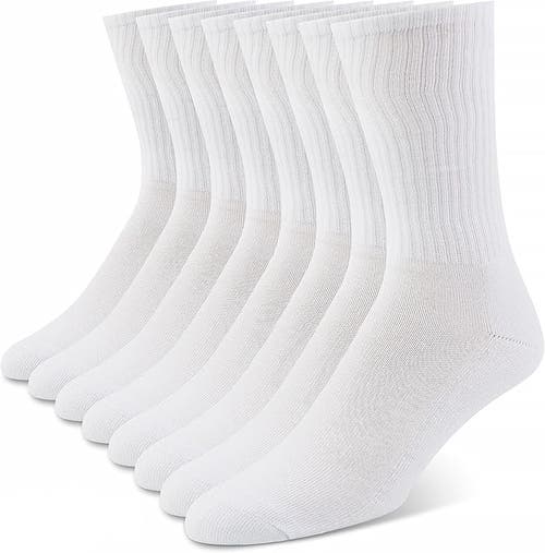 True Religion 8 Pairs Premium Athletic Crew Socks in White  product