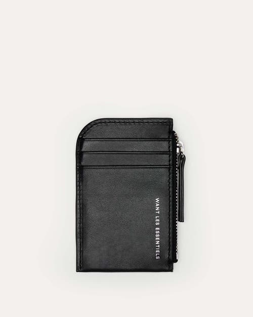 Want Les Essentiels De La Vie Want Les Essentiels Arch Smooth Leather Cardholder In Black