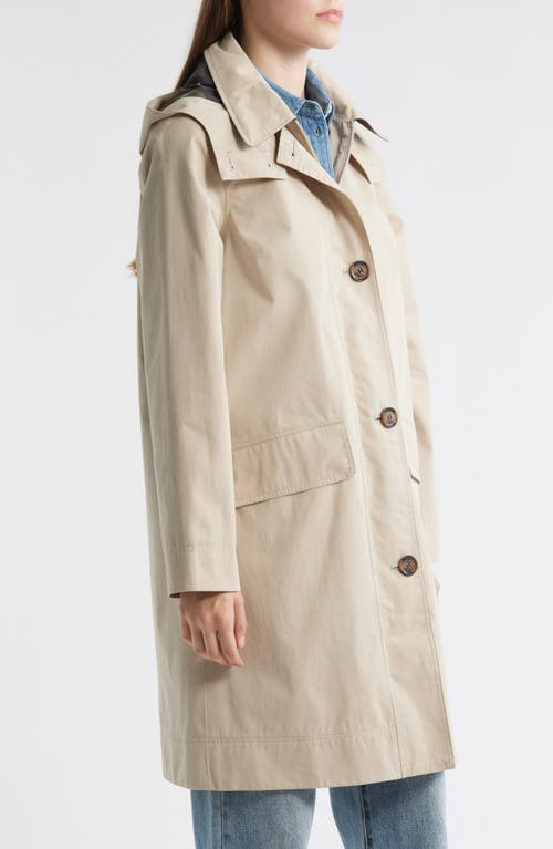 Barbour Hebrides Longline Waterproof Jacket With Removable Hood In Neutral