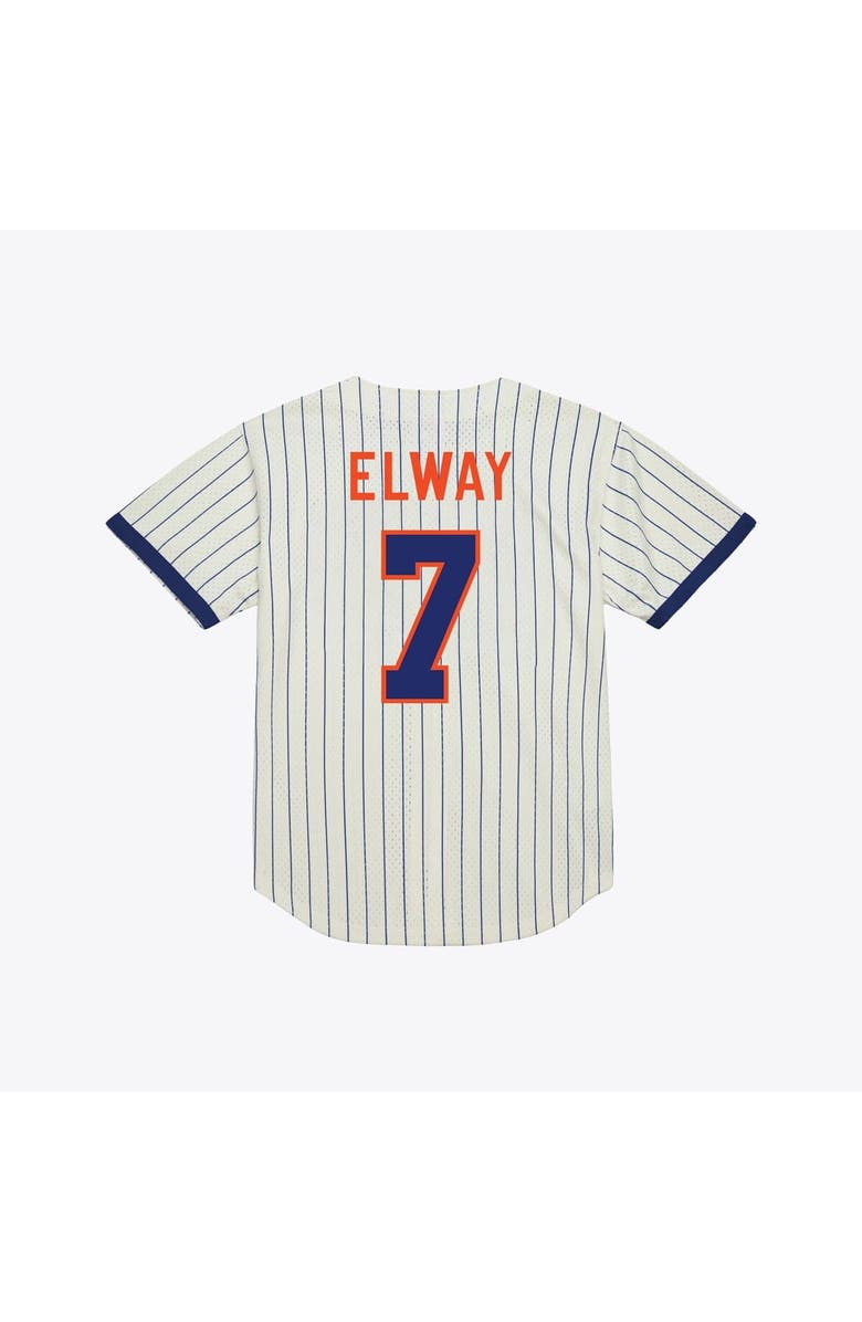 Mitchell & Ness Men's Mitchell & Ness John Elway Cream Denver Broncos Name & Number Mesh Fashion Jersey, Alternate, color, Cream
