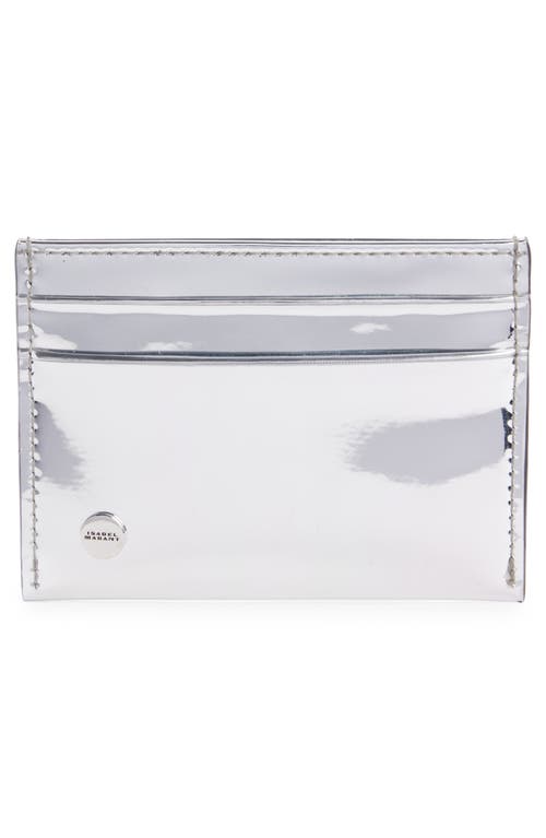 Isabel Marant Chiba Mirror Finish Card Case In Silver
