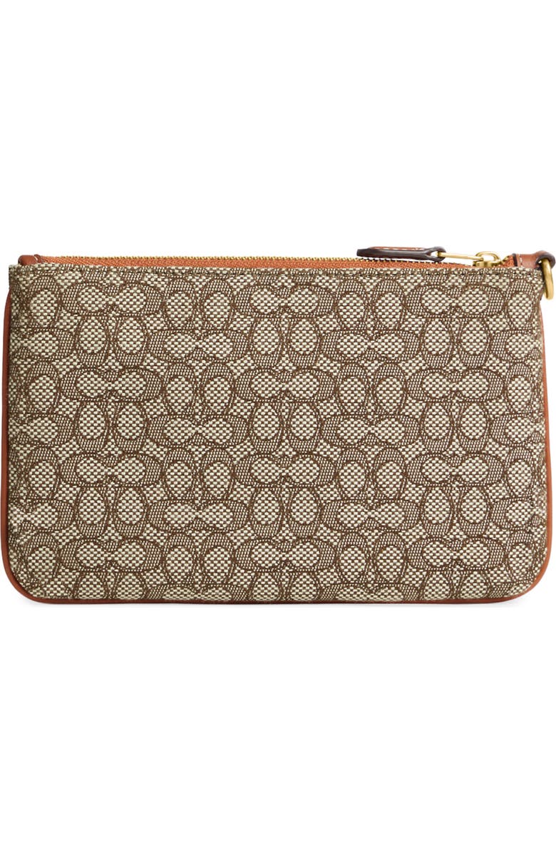 COACH Mini Signature Jacquard & Leather Wristlet, Alternate, color,