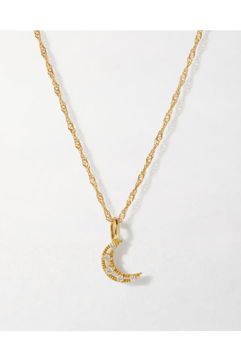 Moon Diamond Necklace, Main, color, Moon