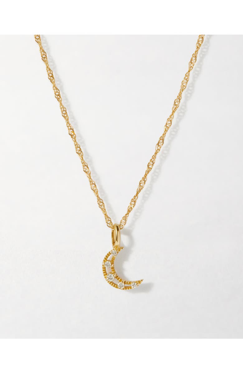 Edge of Ember Moon Diamond Necklace, Main, color, Moon