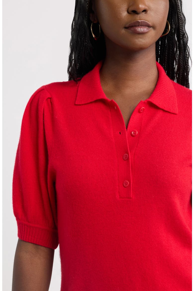 Argyle Wool & Cashmere Blend Polo Sweater, Alternate, color, RED CELEBRATION