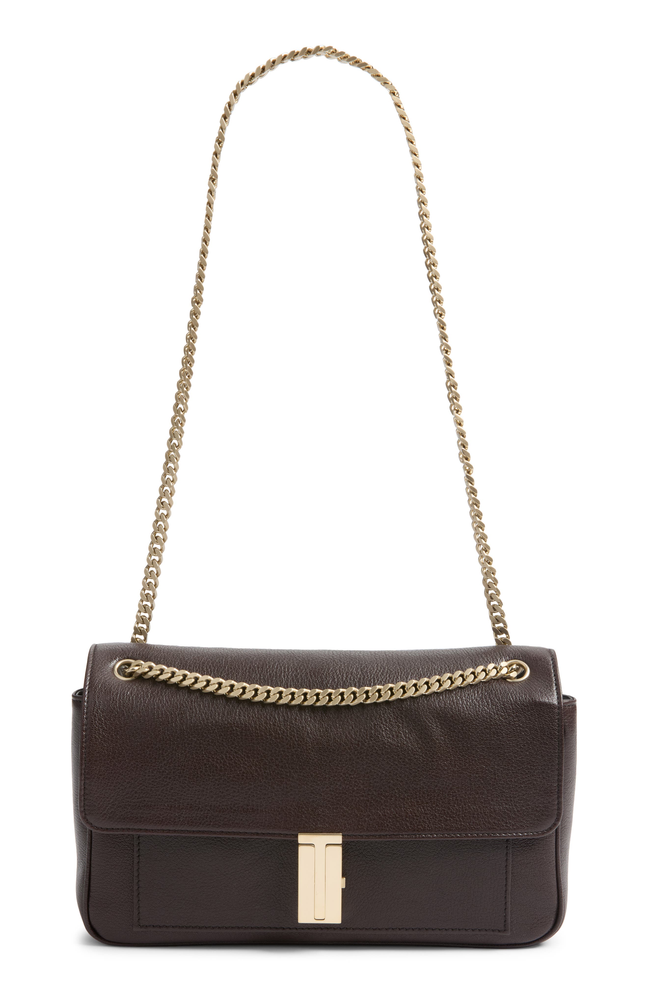 Mia Chain Shoulder Bag, Alternate, color, ESPRESSO