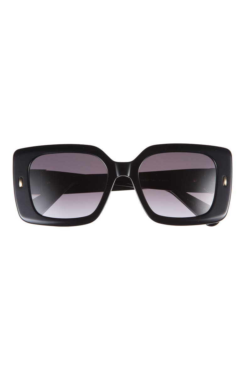 Initials S2I Square Sunglasses, Main, color, SHINY BLACK / GRADIENT SMOKE