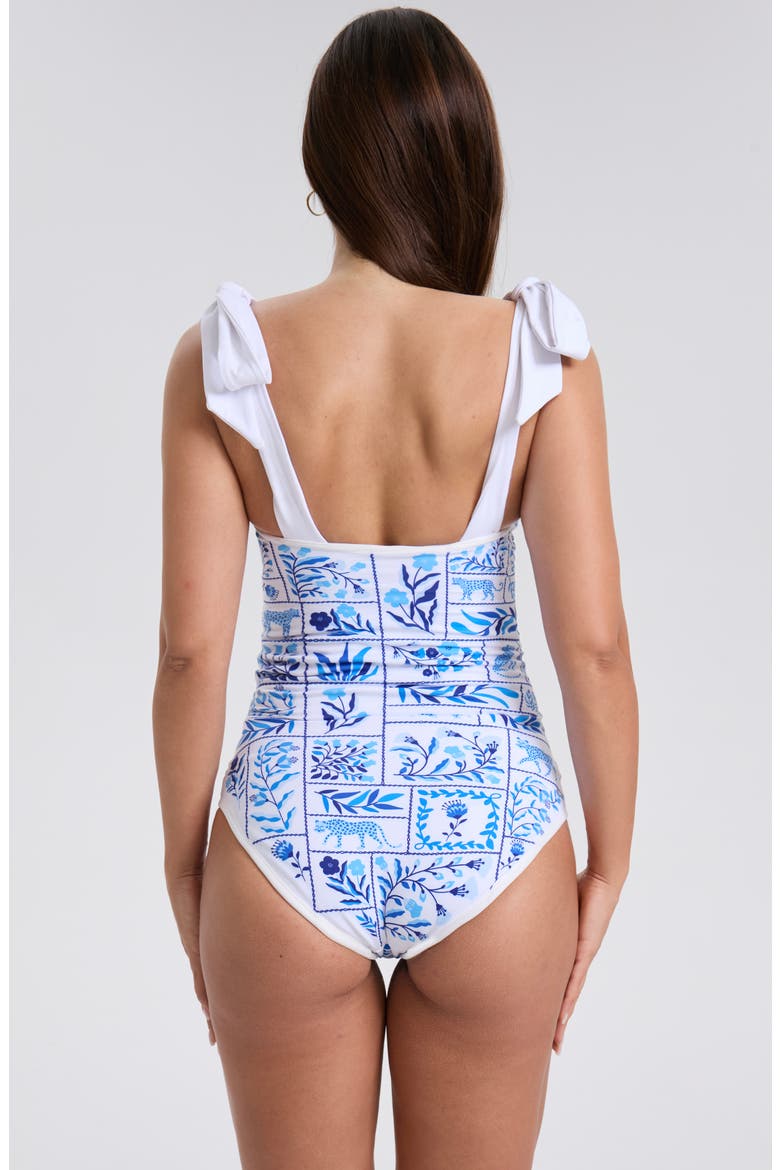 Blue Garden Reversible One-Piece Swimsuit, Alternate, color, Blue