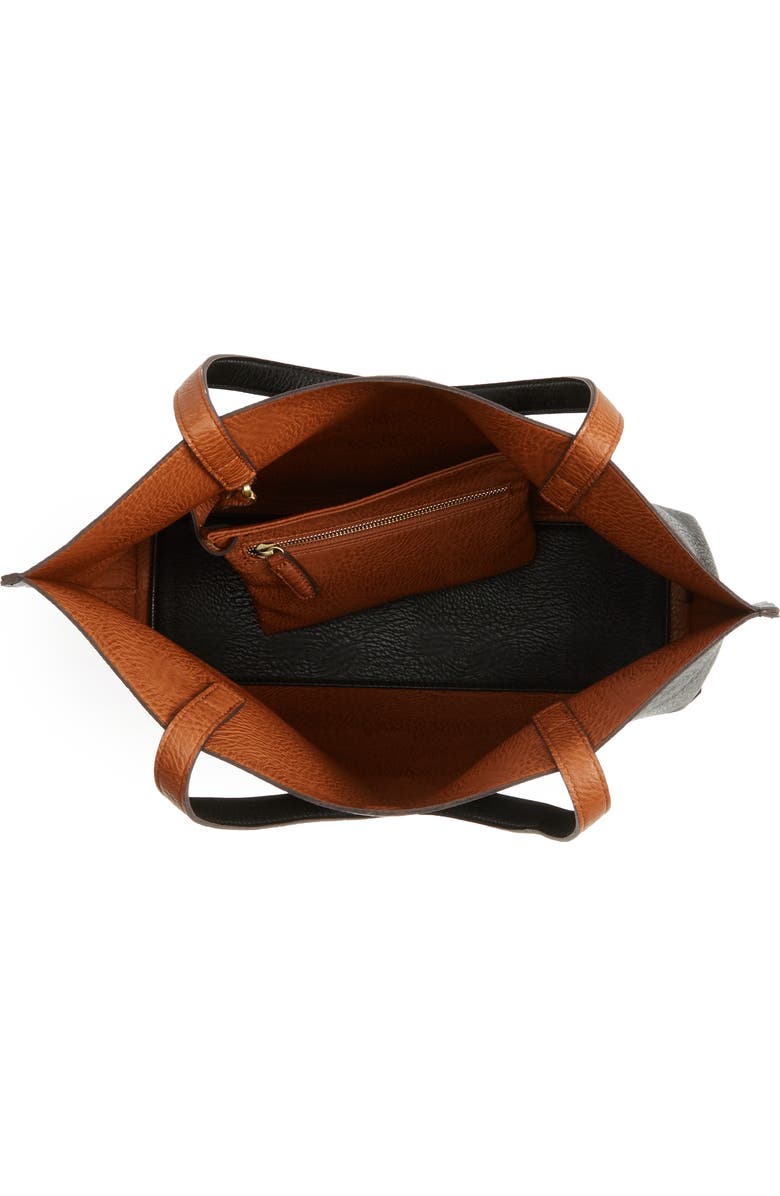 Street Level Reversible Faux Leather Tote & Wristlet, Alternate, color,