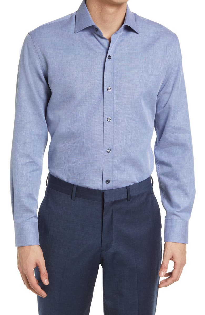 Ledbury Tailored Fit Micropattern Dress Shirt, Main, color, 