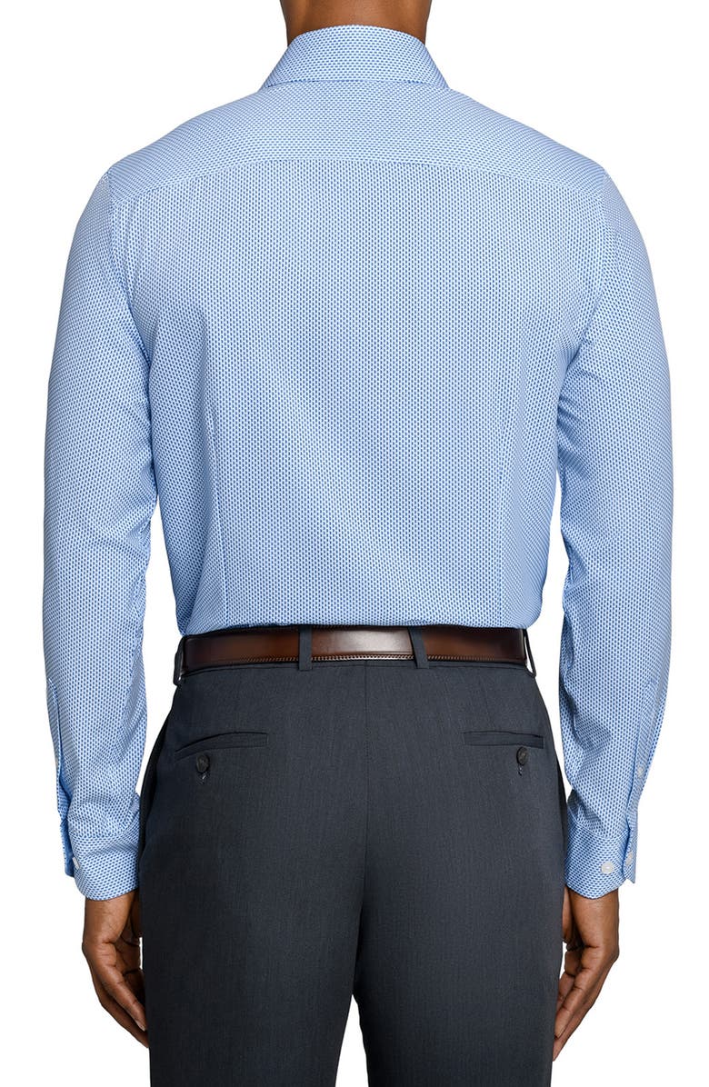 W.R.K Regular Fit Tile Print Performance Dress Shirt, Alternate, color, White/ Blue