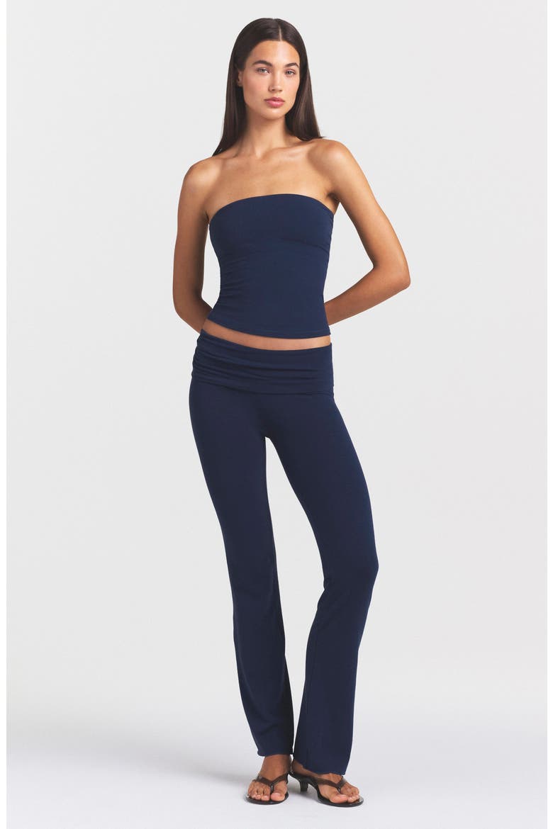 Stretch Cotton Jersey Tube Top, Alternate, color, NAVY