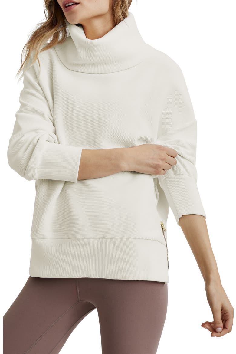 Milton Cowl Neck Sweatshirt, Main, color, EGRET