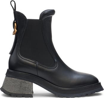 【関税込み】Moncler ブラック Gigi レザー チェルシーブーツ Moncler Gigi Lug Sole Chelsea Boot (Women) | Nordstrom