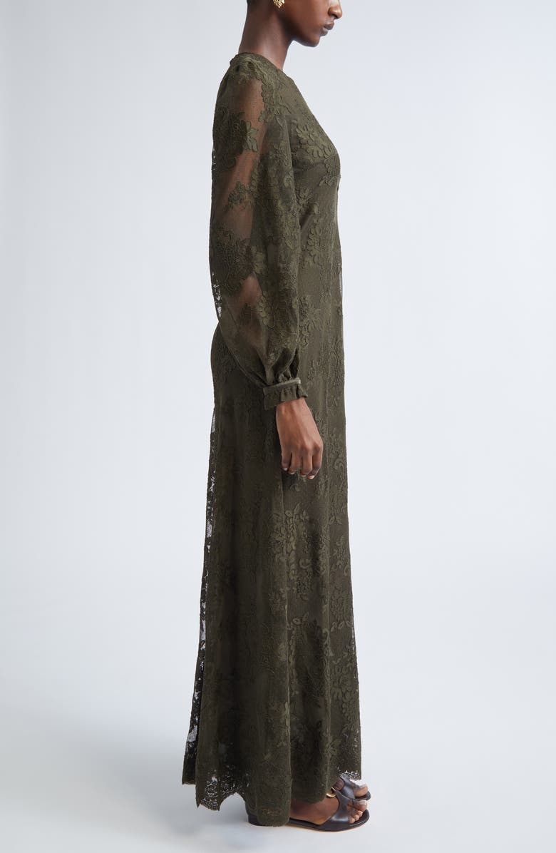 Zimmermann Memento Long Sleeve Lace Maxi Dress, Alternate, color, Olive