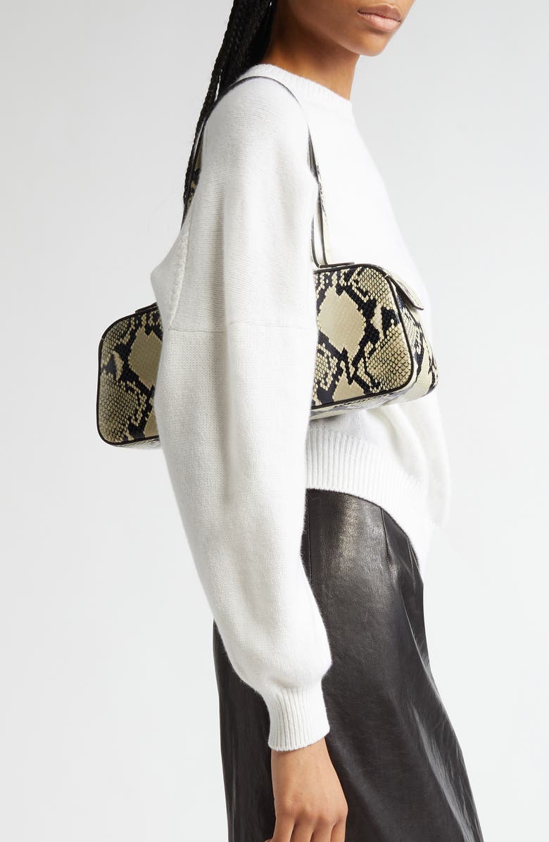 Khaite Simona Snakeskin Print Leather Shoulder Bag, Alternate, color,