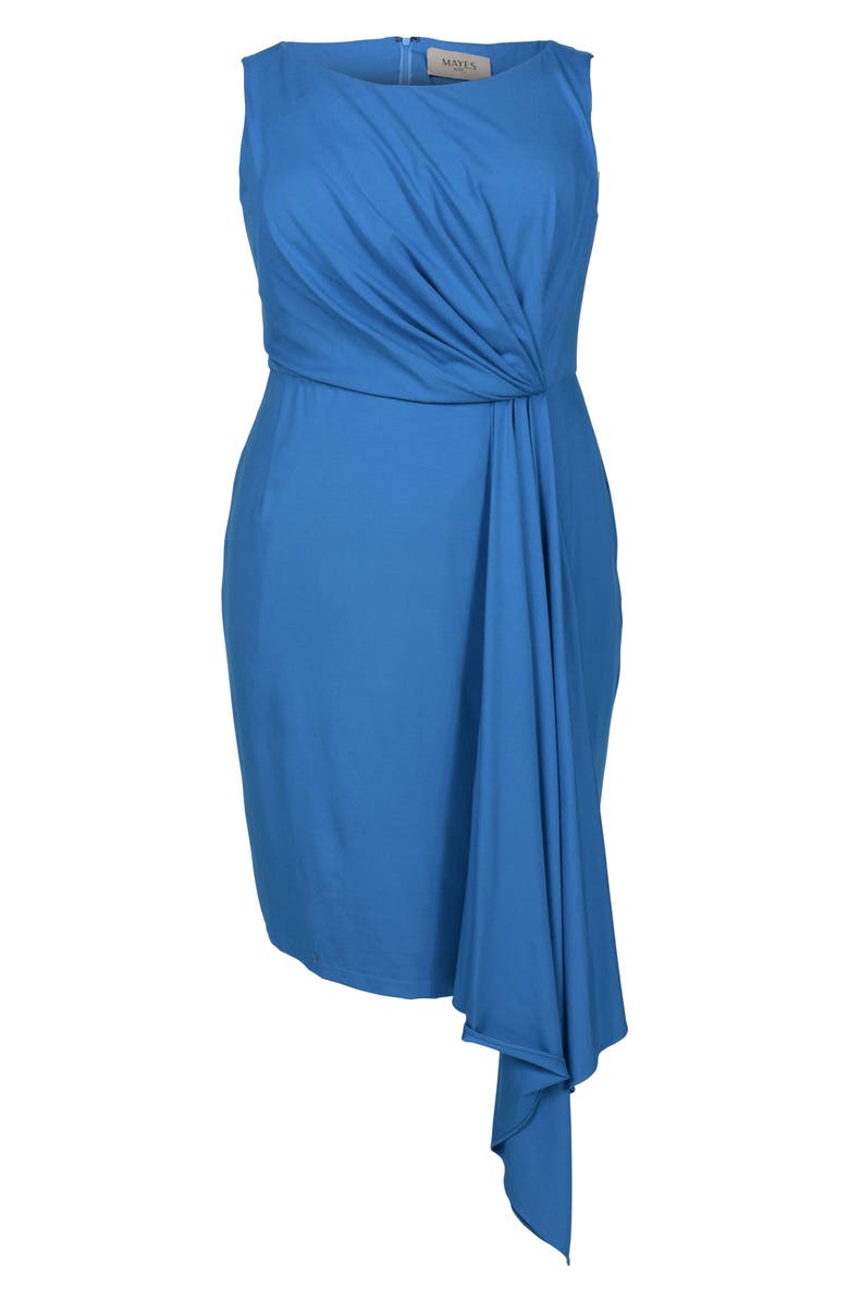 MAYES NYC Adele Ruched Sheath Dress, Alternate, color, Blue