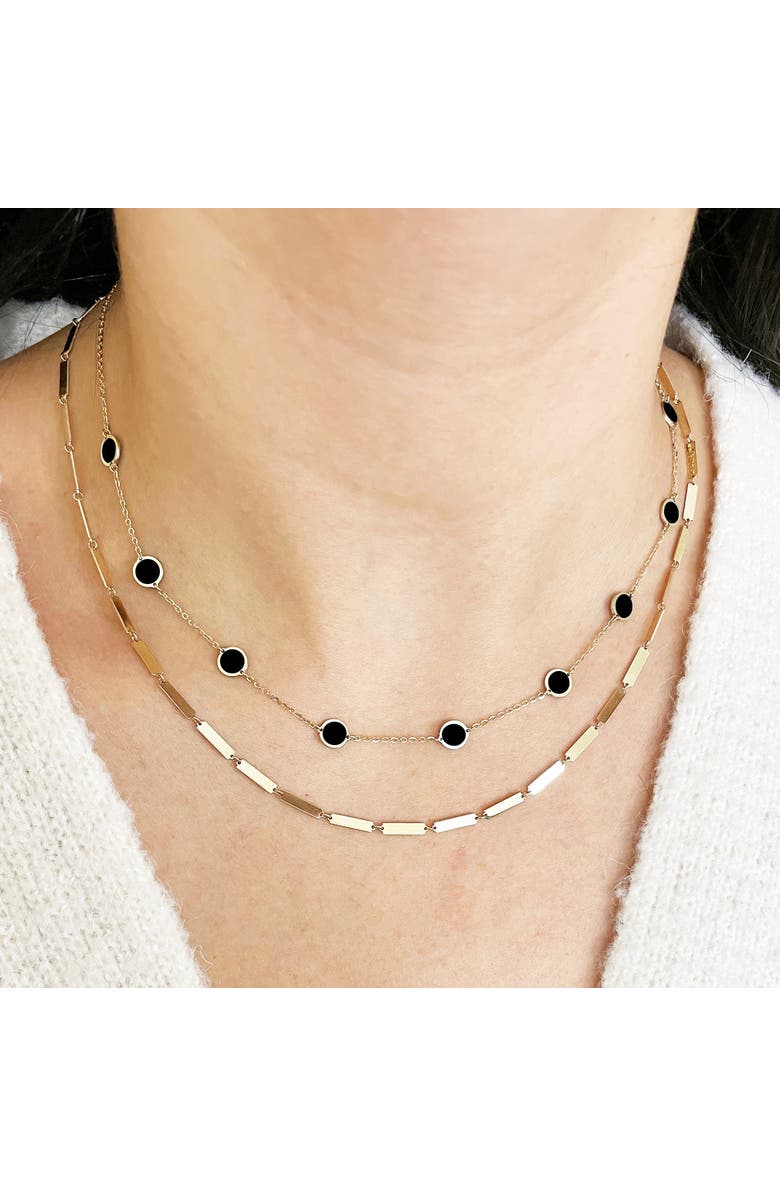 The Lovery Fine Jewelry Onyx Bubble Chain Necklace, Alternate, color, Onyx