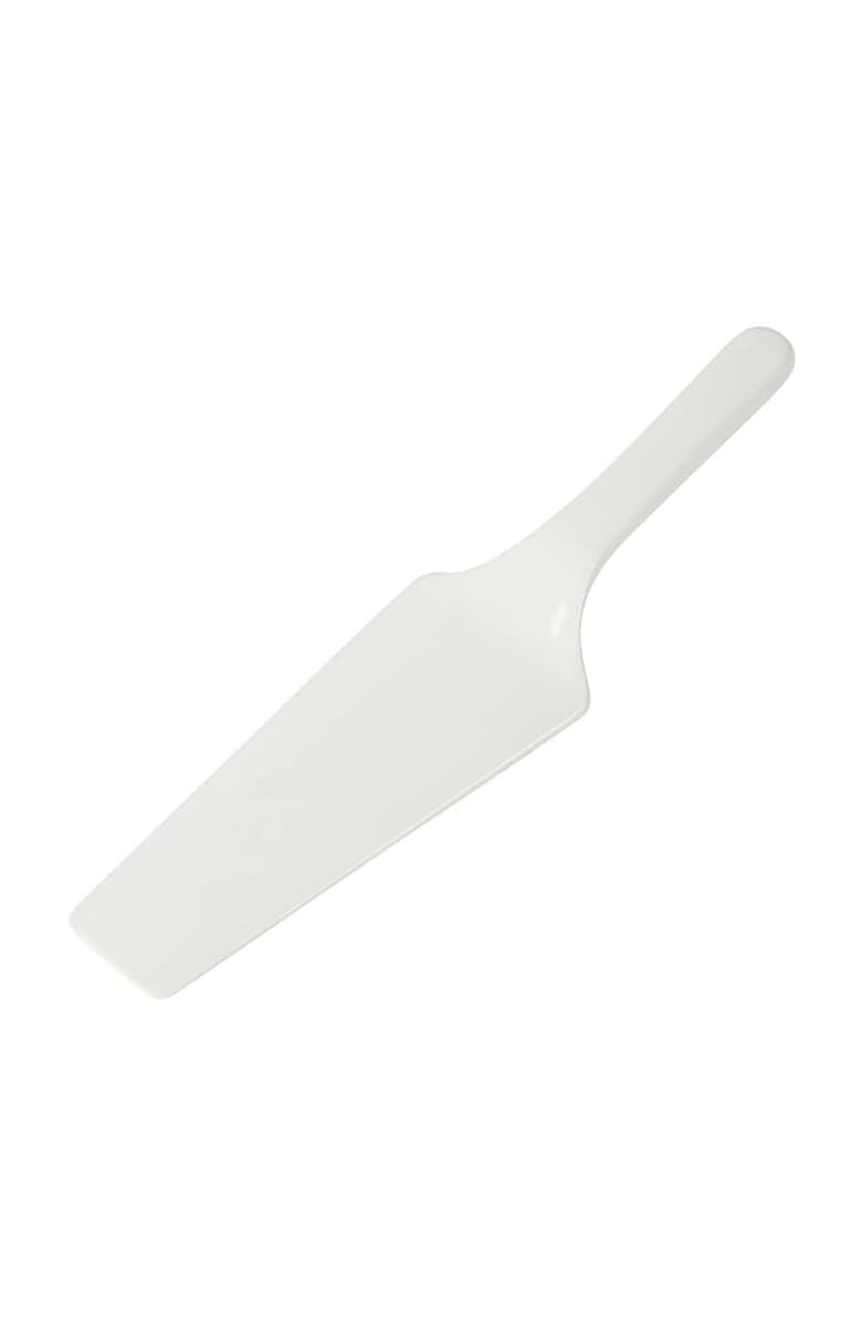 MARTHA STEWART 12in Fine Ceramic Round Cake Stand With Server, Alternate, color, White