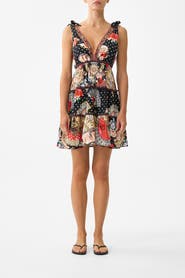Camilla Tiered Short Dress With Shoulder Ties