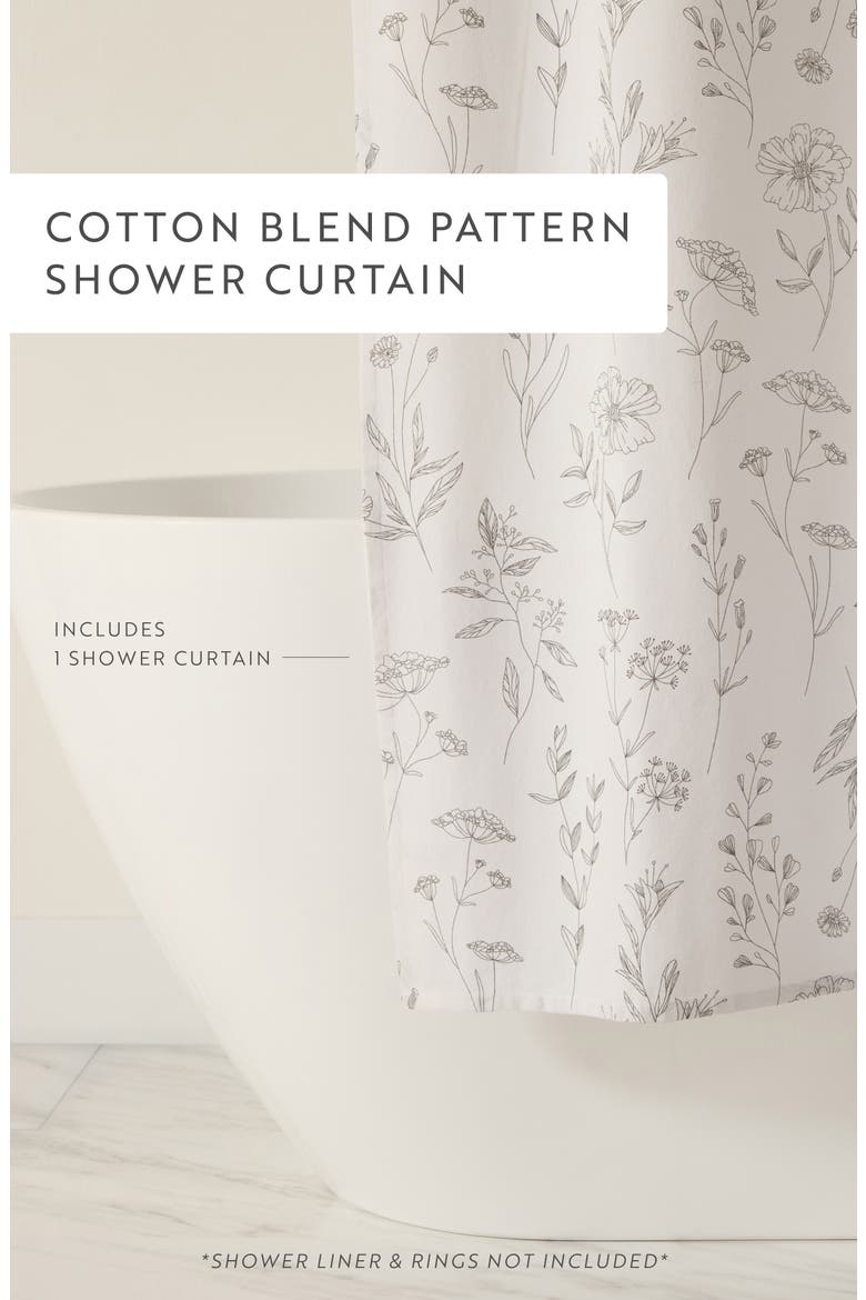 Shower Curtain, Alternate, color, LINEAR FLOWERS GRAY