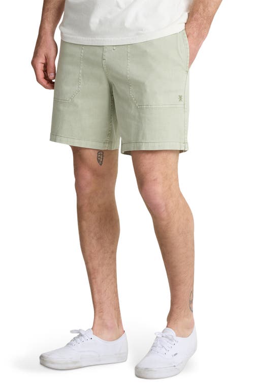 Roark Made To Fade Stretch Cotton Drawstring Shorts In Green