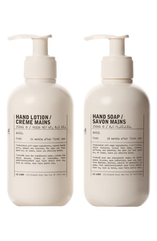 Le Labo Basil Hand Lotion & Hand Soap Set In Transparent