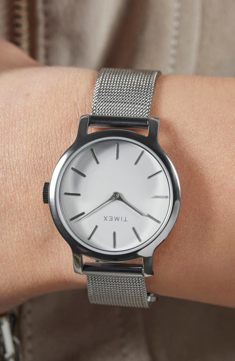 Timex<sup>®</sup> Transcend Mesh Strap Watch, 31mm, Alternate, color,