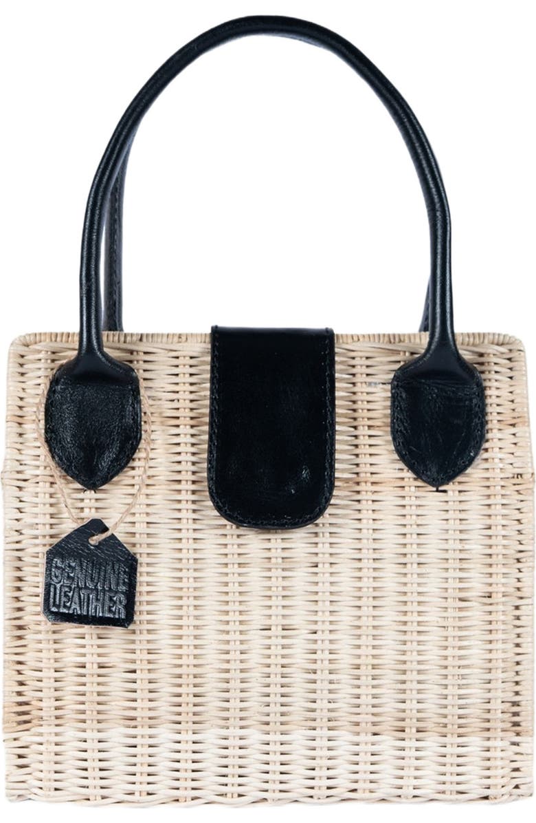 Jelavu Piper Structured Rattan Handbag, Main, color, Black