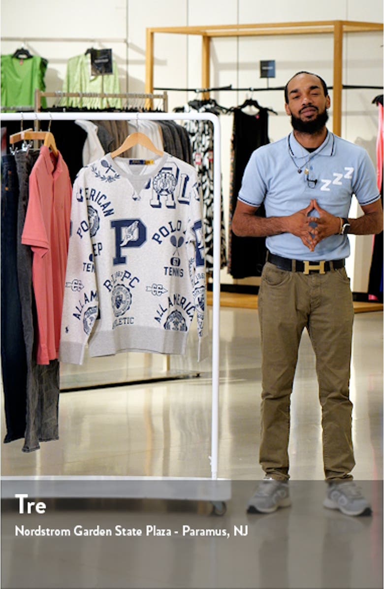 Logo Graphic Cotton & Linen Crewneck Sweatshirt, sales video thumbnail