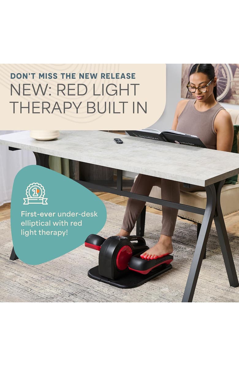 Lifepro AutoGlide Under Desk Bike Pedal Exerciser Seated Pedal Exerciser for Home or Office, Alternate, color, With Red Light