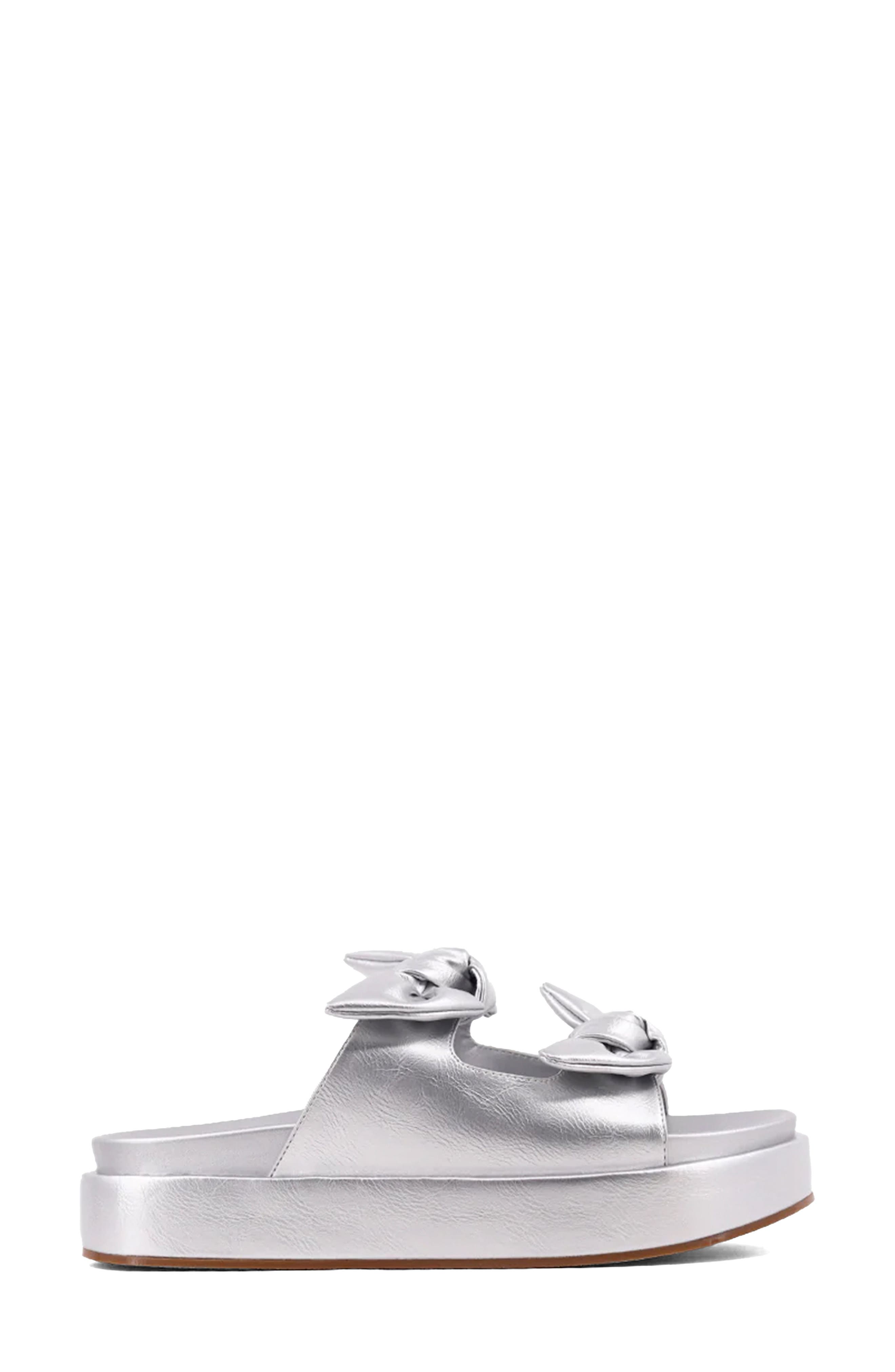 SHUSHOP Kiki Platform Slide Sandal, Alternate, color, Silver