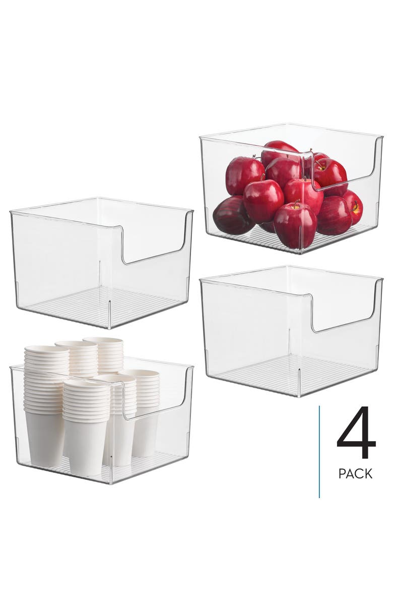 mDesign Kitchen Plastic Storage Organizer Bin with Open Front - 4 Pack, Alternate, color, 