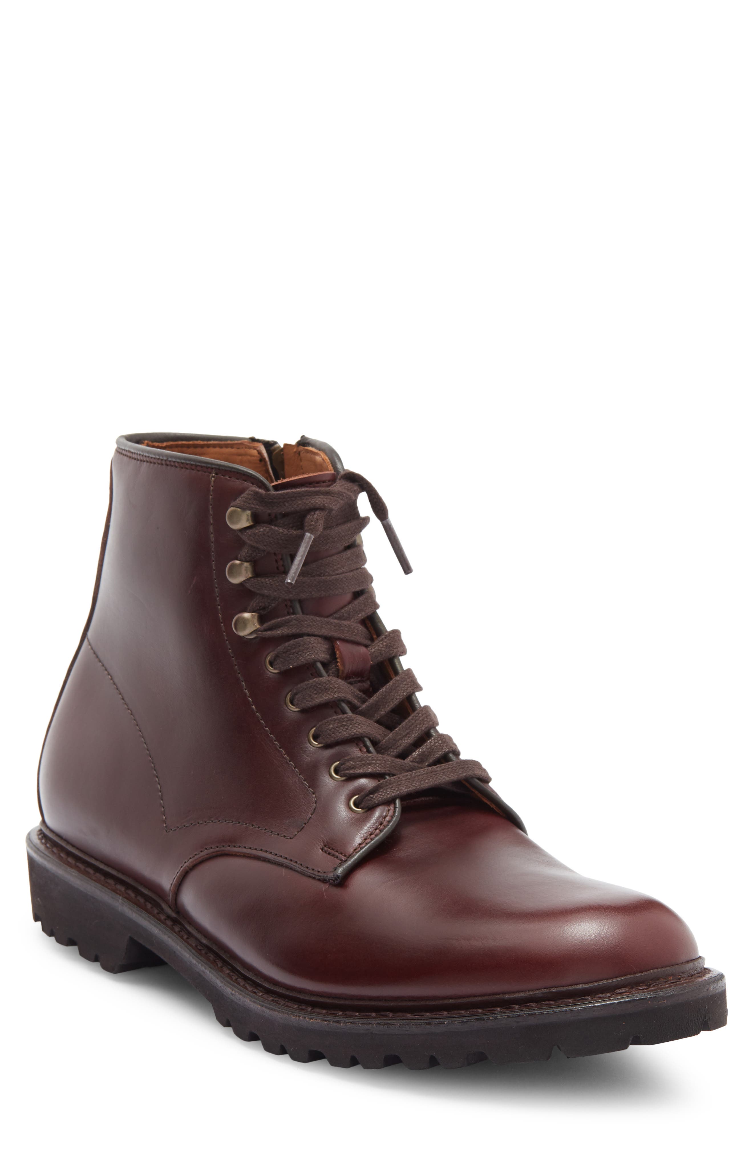 Allen Edmonds Hugo Lug Sole Boot, Main, color, Burgundy