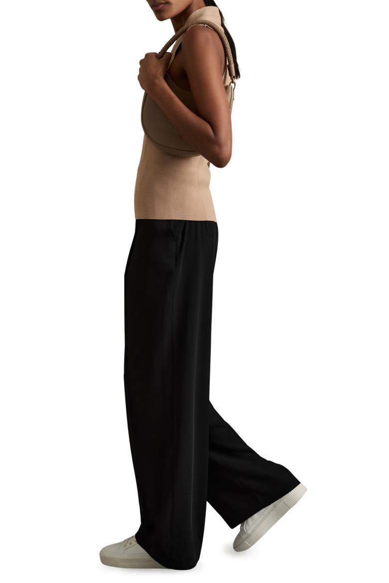Eden Pleated Wide Leg Pants, Alternate, color, BLACK