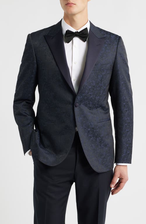 Canali Siena Contemporary Fit Paisley Dinner Jacket In Blue
