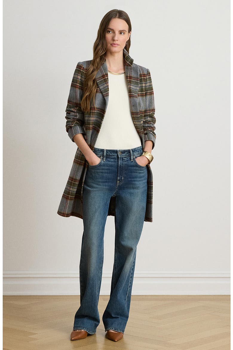 Wool Blend Coat, Alternate, color, HIGHLAND TARTAN